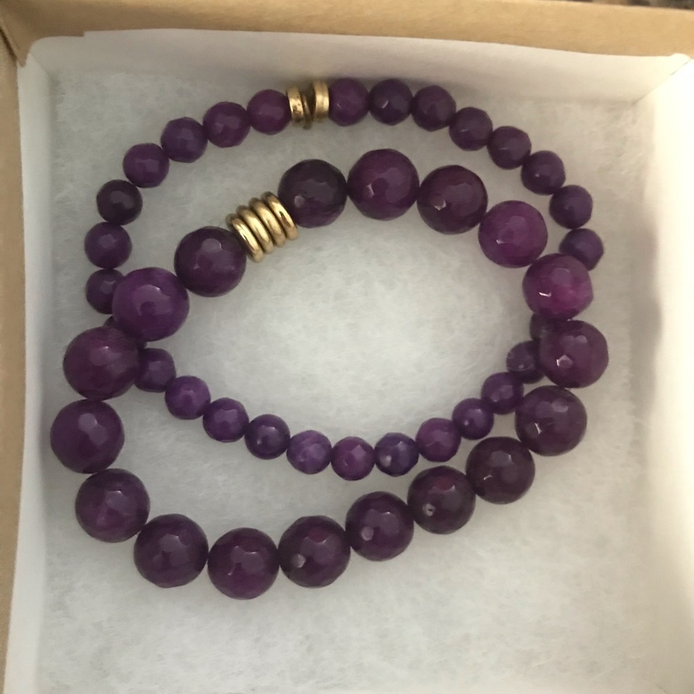 Set of 2 purple stretch bracelets - nordstrom